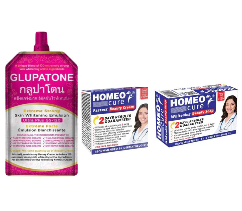 Glupatone Extreme Strong Emulsion 50ml With Homeo Cure Beauty Cream (Pack Of 2)