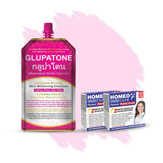 Glupatone Extreme Strong Emulsion 50ml With Homeo Cure Beauty Cream (Pack Of 2)