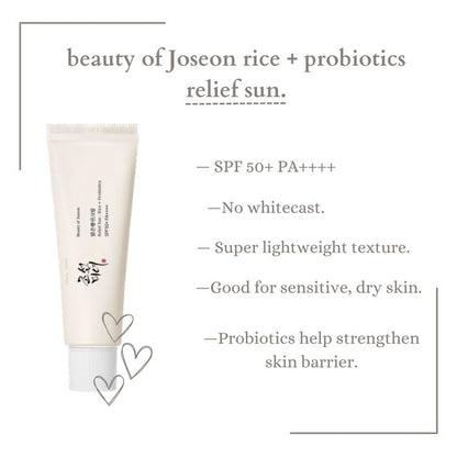 Beauty of Joseon Relief Sun (Rice + Probiotics) SPF 50+ PA++++