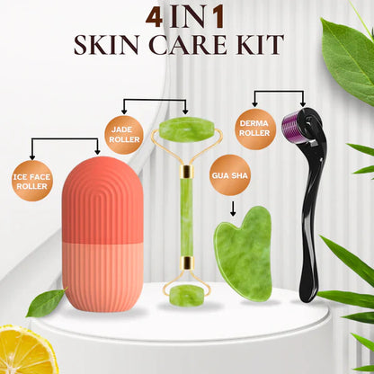 Roller Kit 4-in-1 | Jade Roller, Gua Sha, Derma Roller & Ice Roller